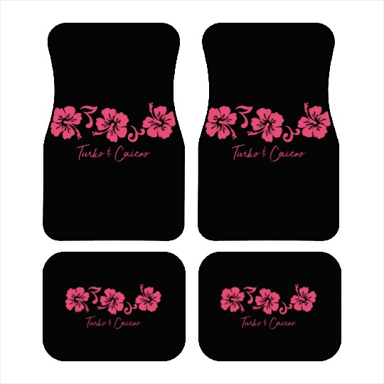 Turks and Caicos Hibiscus Flower Car Mats
