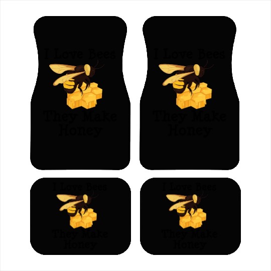I Love Bees Honey Bee Beekeeping Beekeeper Car Mats