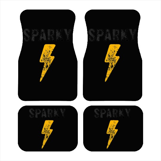 Electrician Funny Sparky Nickname Lightning Bolt Car Mats