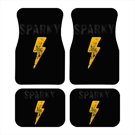 Electrician Funny Sparky Nickname Lightning Bolt Car Mats
