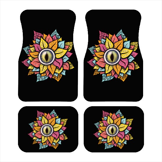 Colorful Reptile Eye Flower Car Mats