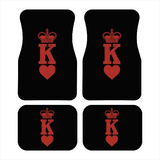 King of Hearts Crown Poker Cards Funny Gambling Car Mats