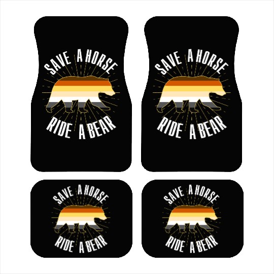 Save A Horse Ride A Bear Gay Bear Brotherhood Car Mats