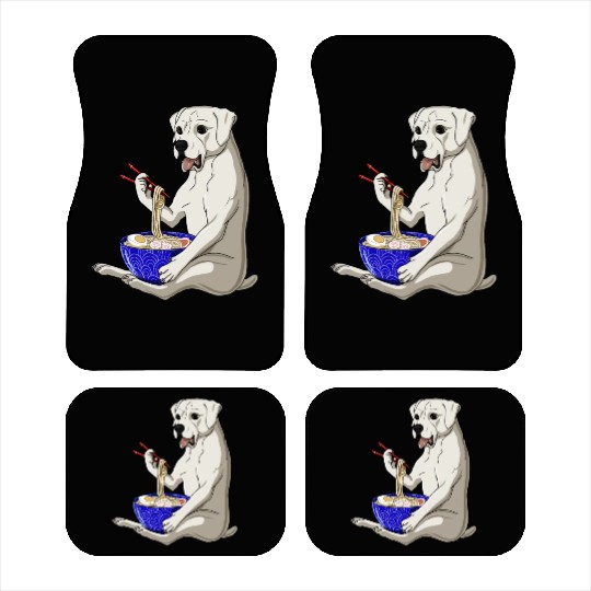 Funny Kawaii Ramen Noodles American Bulldog Car Mats