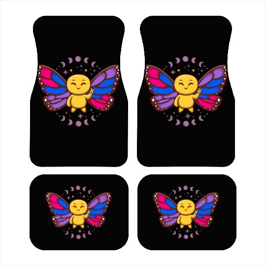 Bisexual Flag Monarch Butterfly Insect Subtle Car Mats