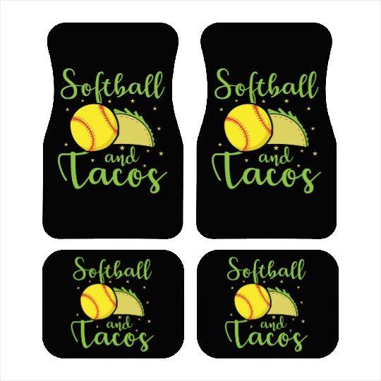 Softball and Tacos Softball Ball Sports Car Mats