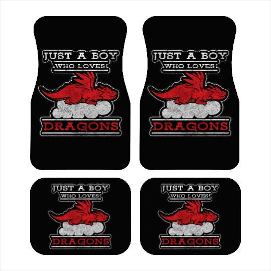 Fantasy Asia Black Chinese Dragon Car Mats