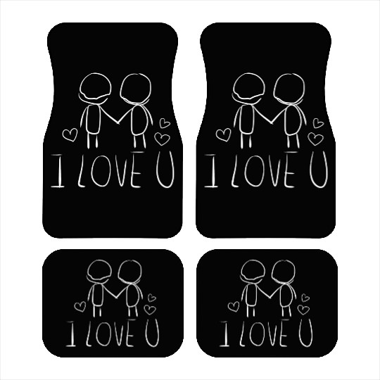 valentines day i love you gay couple Car Mats
