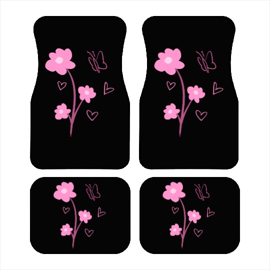 flowers symbol plants nature butterfly pink Car Mats