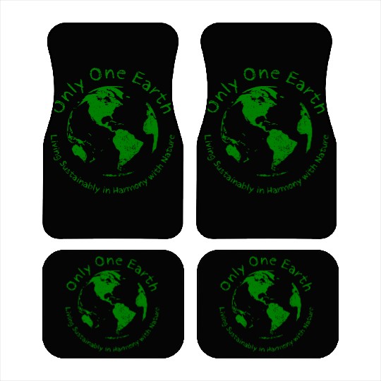 Only One Earth - dark green vintage design Car Mats