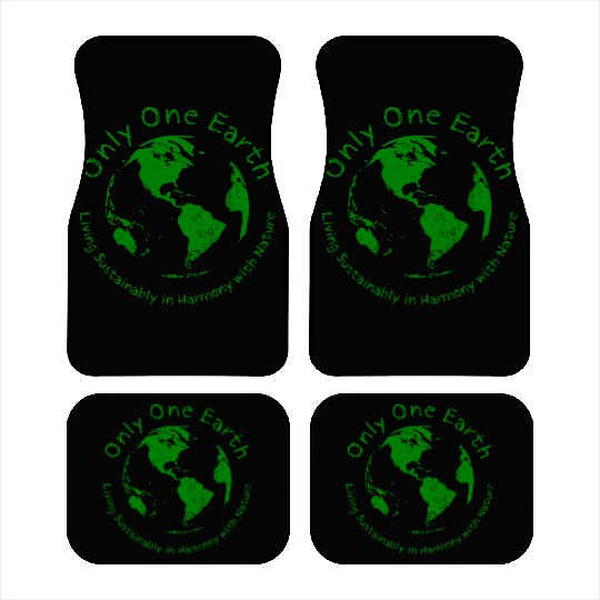 Only One Earth - dark green vintage design Car Mats
