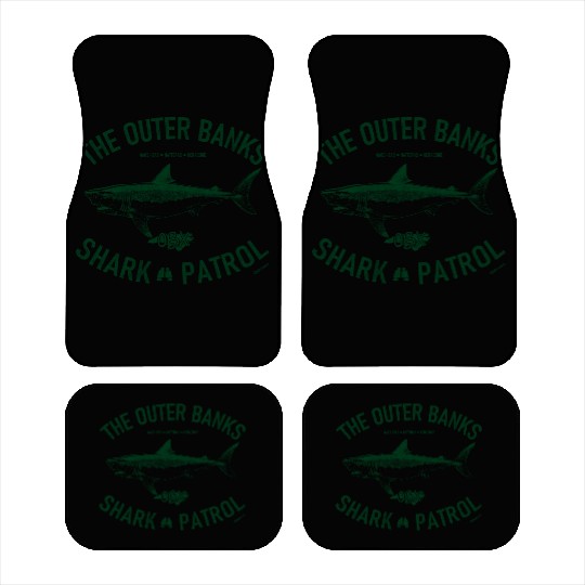 OBX Shark Patrol OBX Vintage Dark Green Car Mats