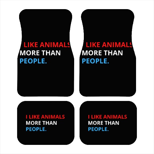I Like Animals More Than People (Red, White & Blue Car Mats