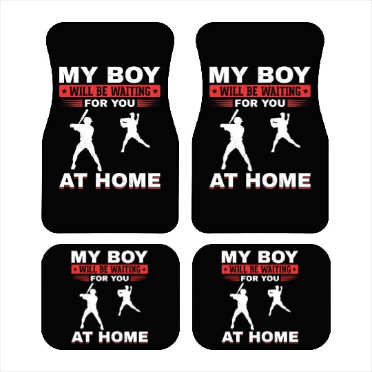 Son Baseball Catcher Pitcher Batter Dad Mom Car Mats