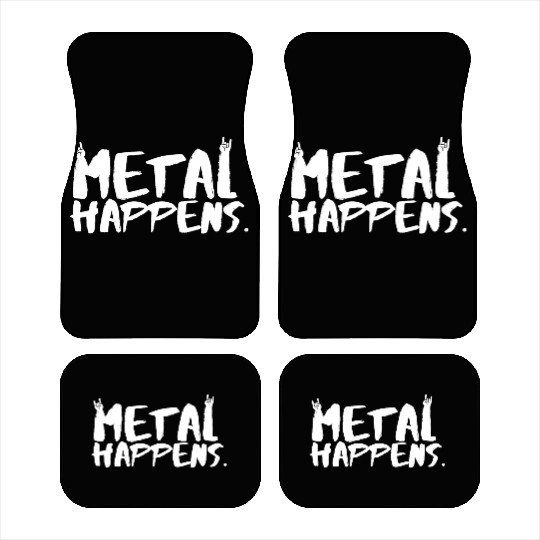 METAL Happens with Devil Horns Finger Gesture Car Mats