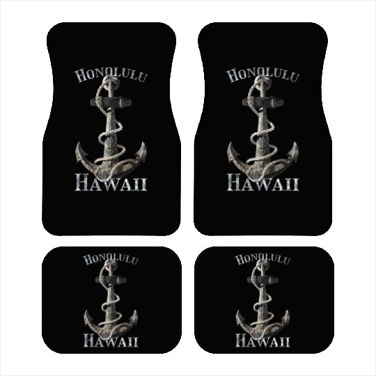 Honolulu Hawaii Nautical Anchor Sailing Car Mats