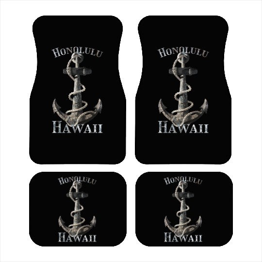Honolulu Hawaii Nautical Anchor Sailing Car Mats