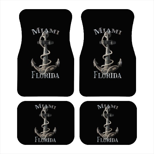 Miami Florida Nautical Anchor Sailing Car Mats