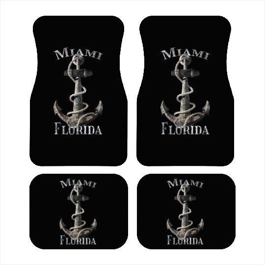 Miami Florida Nautical Anchor Sailing Car Mats