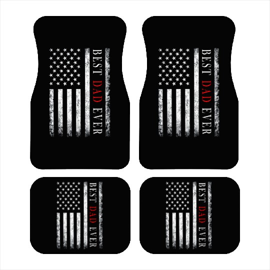 Father's day Best dad ever with US american flag 2 Car Mats