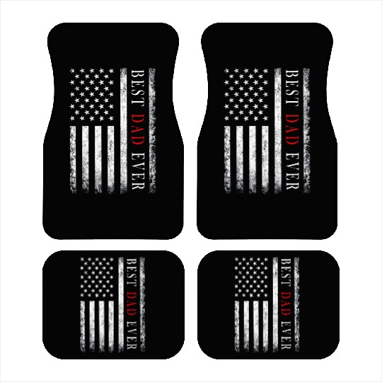 Father's day Best dad ever with US american flag 2 Car Mats