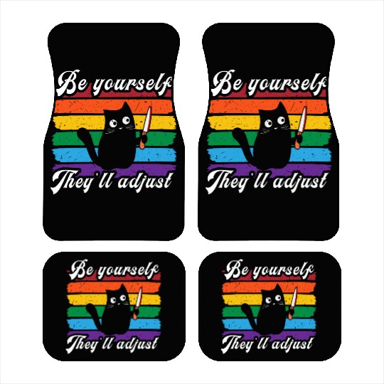 Be Yourself They ll Adjust LGBTQ Rainbow Flag Gay Car Mats