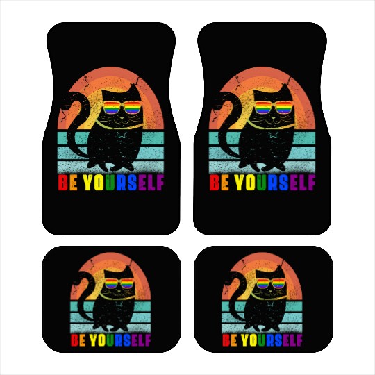 Be Yourself They ll Adjust LGBTQ Rainbow Flag Gay Car Mats