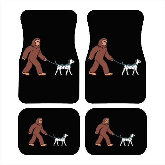 Bigfoot Sasquatch Walking Dalmatian Car Mats