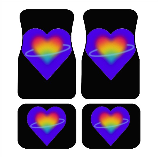 rainbow heart pride Car Mats