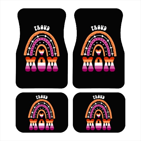Proud Mom Lesbian Pride Rainbow Car Mats