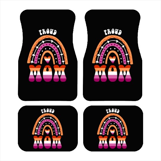 Proud Mom Lesbian Pride Rainbow Car Mats