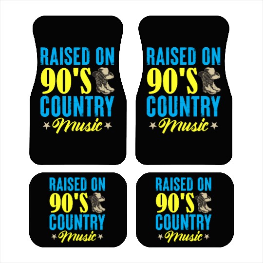 Raised On 90's Country Music Cowboy Cowgirl Car Mats