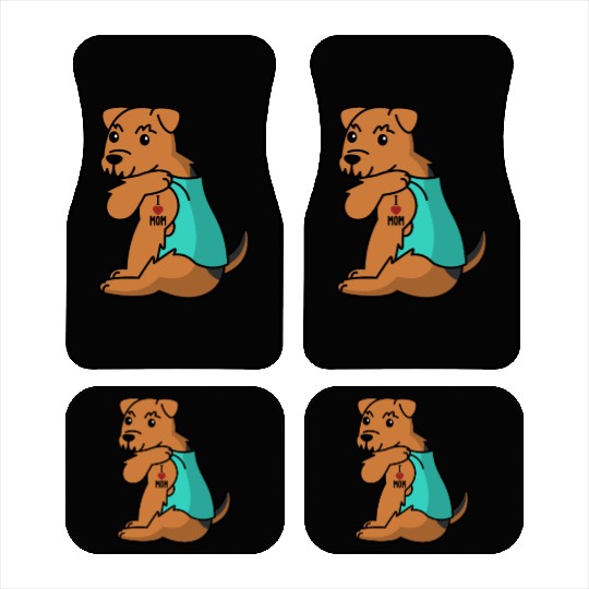 I Love Mom Tattoo Airedale Terrier Car Mats