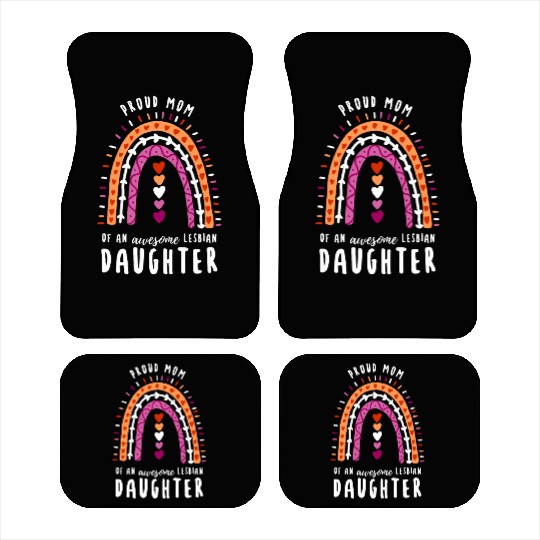 Proud Mom Lesbian Daughter Rainbow Car Mats