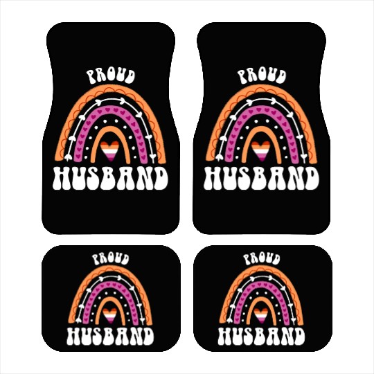 Proud Husband Lesbian Pride Rainbow Car Mats