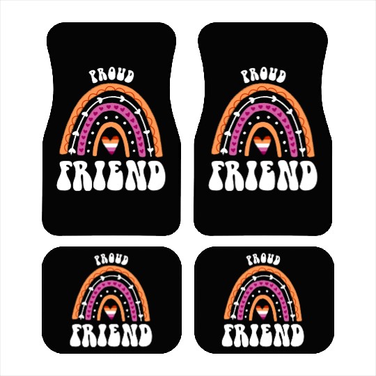 Proud Friend Lesbian Pride Rainbow Car Mats