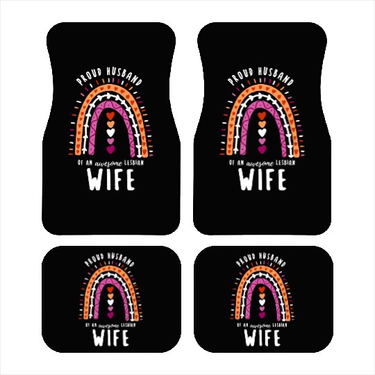 Proud Husband Lesbian Wife Rainbow Car Mats