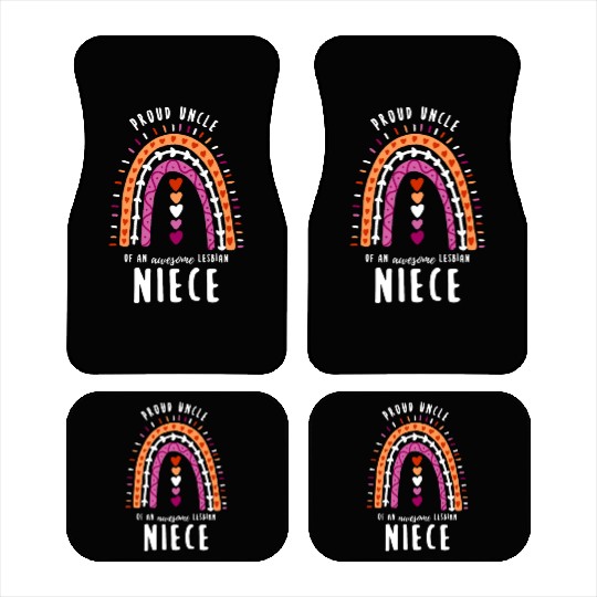 Proud Uncle Lesbian Niece Rainbow Car Mats
