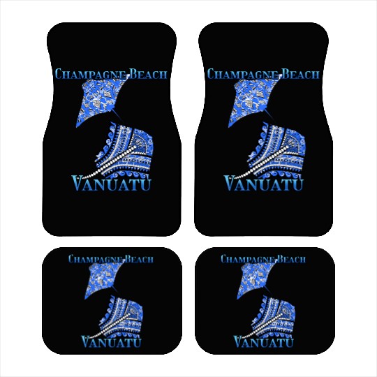 Champagne Beach Vacation Tribal Stingrays Car Mats