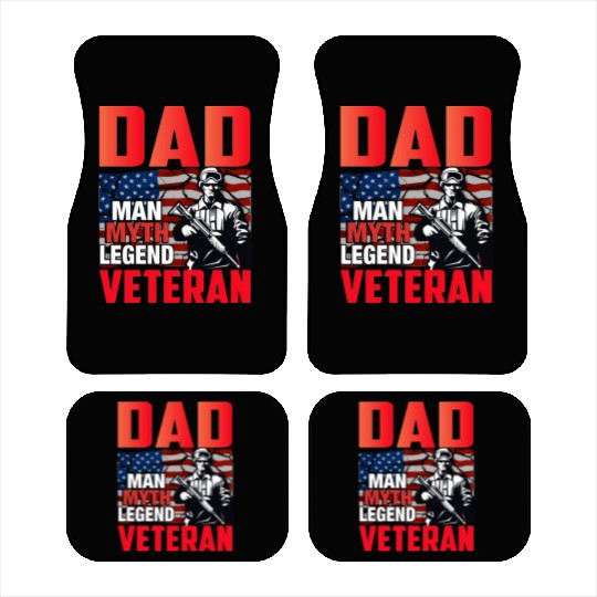Dad man myth legend Veteran. Fathers and Veterans Car Mats