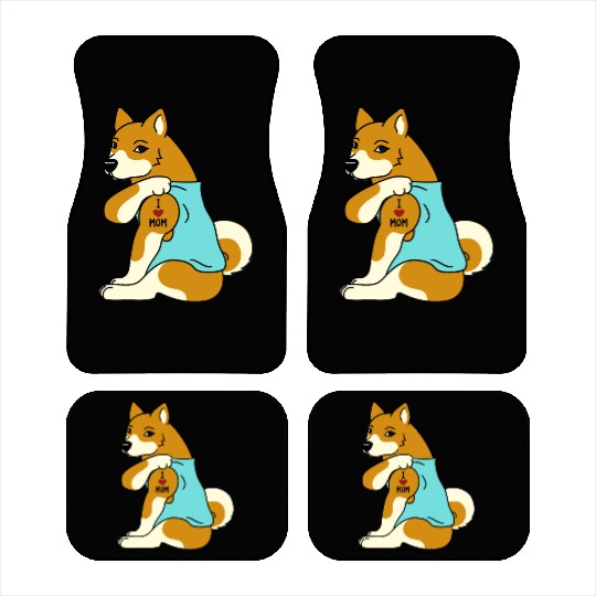 I Love Mom Tattoo Shiba Inu Car Mats