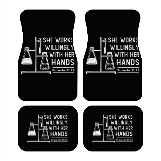 Lab Tech She Works Willingly Laboratory Science Car Mats