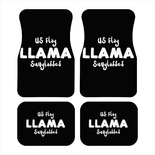 US Flag Llama Sunglasses Car Mats