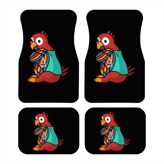 I Love Mom Tattoo Parrot Bird Car Mats