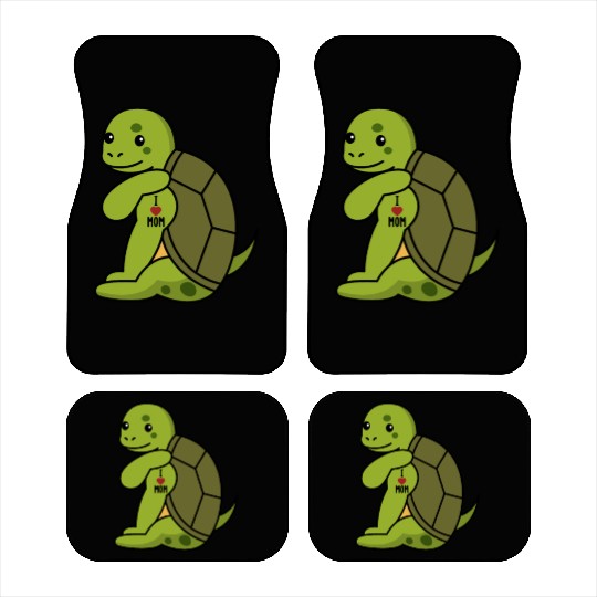 I Love Mom Tattoo Turtle Car Mats