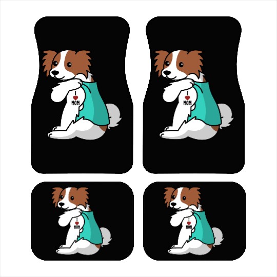 I Love Mom Tattoo Papillon Car Mats