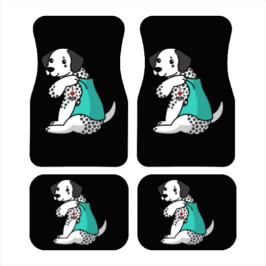 I Love Mom Tattoo Dalmatian Car Mats
