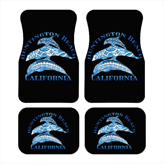 Huntington Beach California Vacation Tribal Dolphi Car Mats
