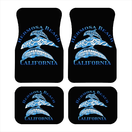 Hermosa Beach California Vacation Tribal Dolphins Car Mats