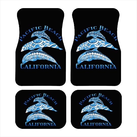 Pacific Beach California Vacation Tribal Dolphins Car Mats